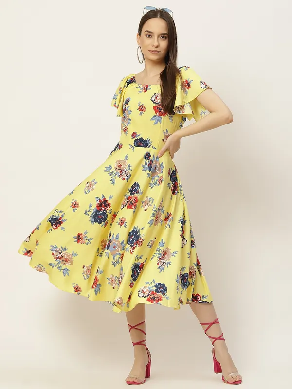 Yellow_Crepe_Printed_dress